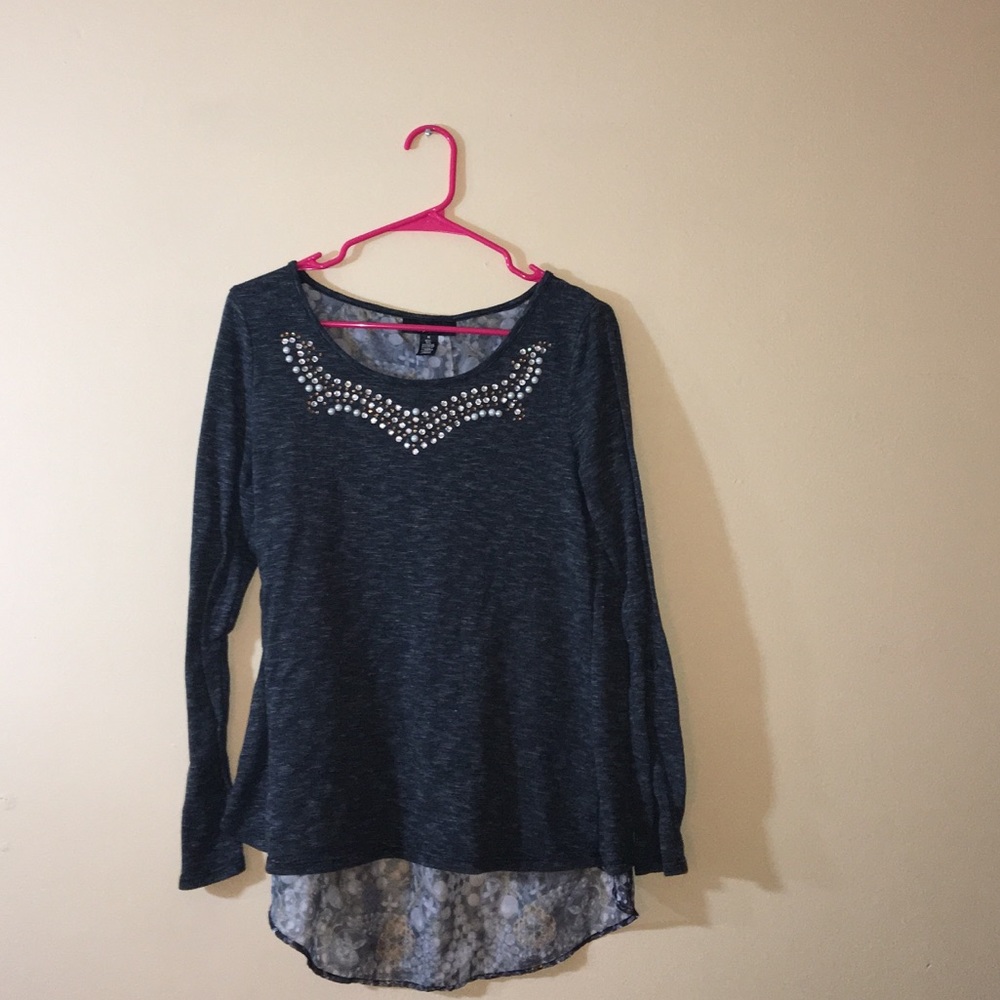 Peekaboo Back Embellished Shirt